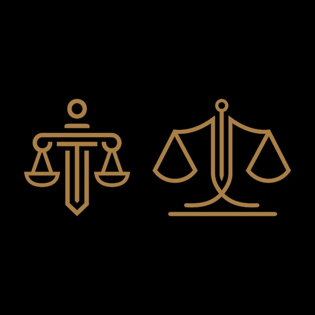 Logo Minimaliste De La Loi Avec échelles Et Symbole De La Justice