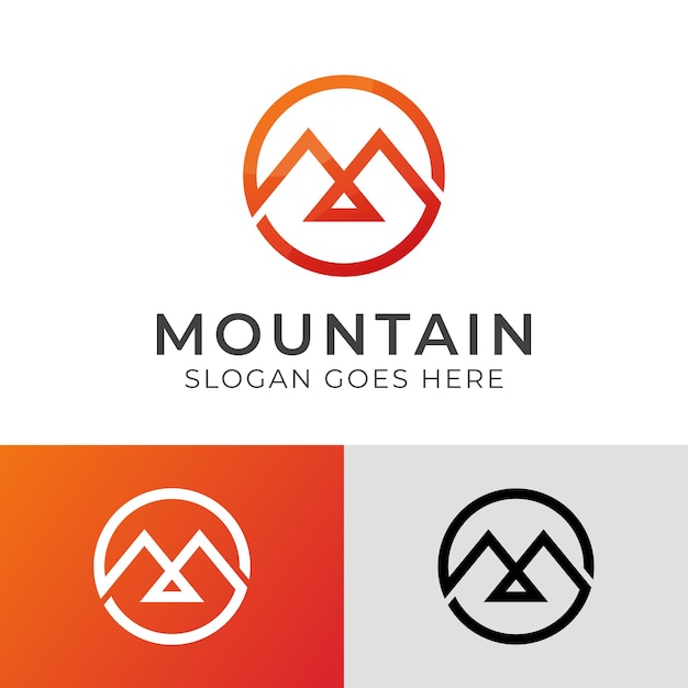 Logo Minimaliste Moderne De L'élégante Lettre M Pour L'inspiration De Conception De Logo De Montagne