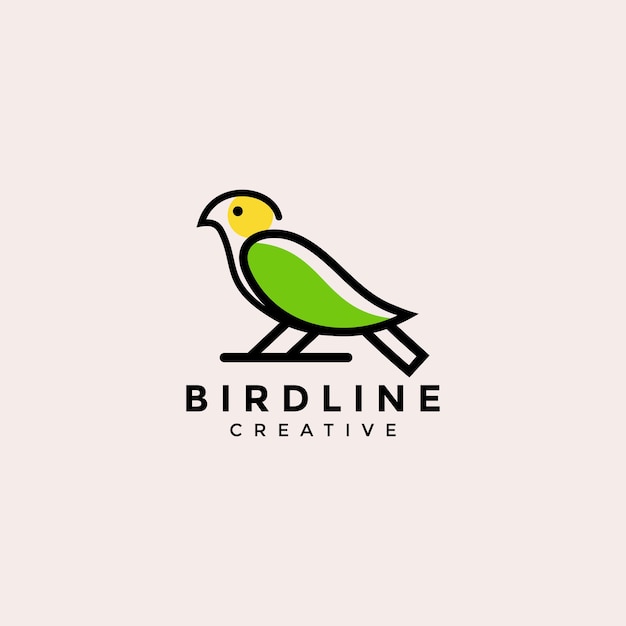 Vecteur logo minimaliste d'oiseau de contour