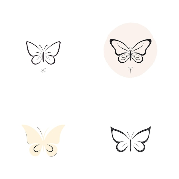 Logo Minimaliste D'un Papillon