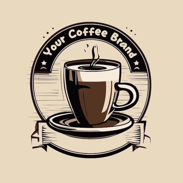 Vecteur logo minimaliste pour le café et le café pour faire paraître votre marque professionnelle