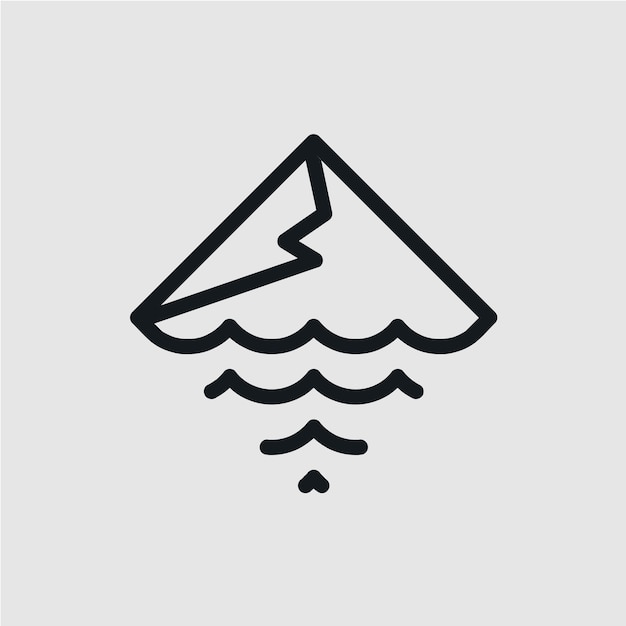 Vecteur un logo minimaliste pour une entreprise de montagne et d'eau.