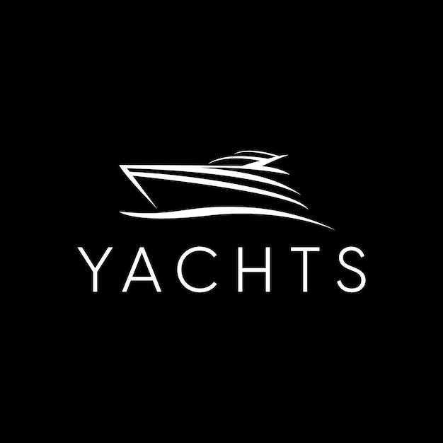 Vecteur le logo minimaliste des yachts de luxe modernes en noir et blanc