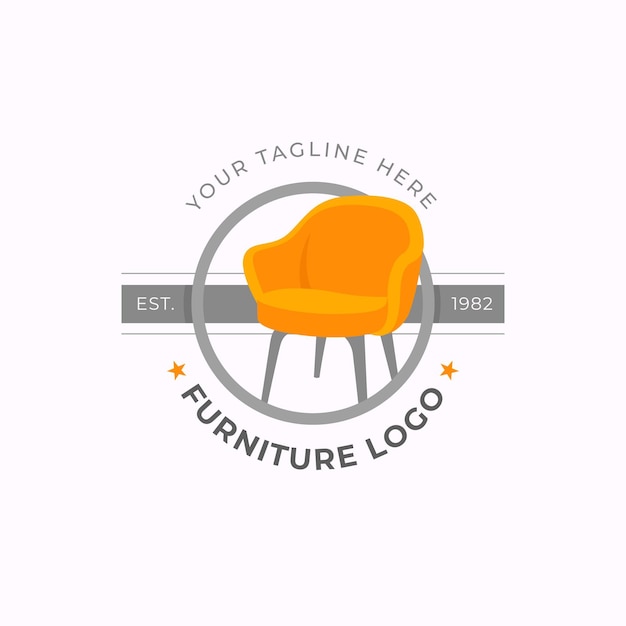 Vecteur logo de mobilier minimaliste créatif