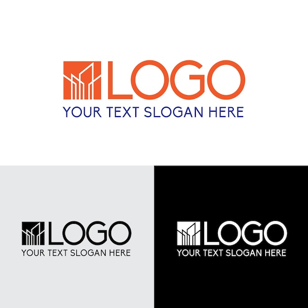 Vecteur logo moderne de l'entreprise de construction de bâtiments