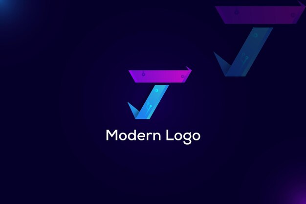 Logo Moderne Avec Une Flèche Bleue Sur Fond Sombre