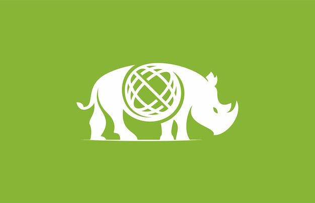 Logo Moderne De Globe De Rhinocéros