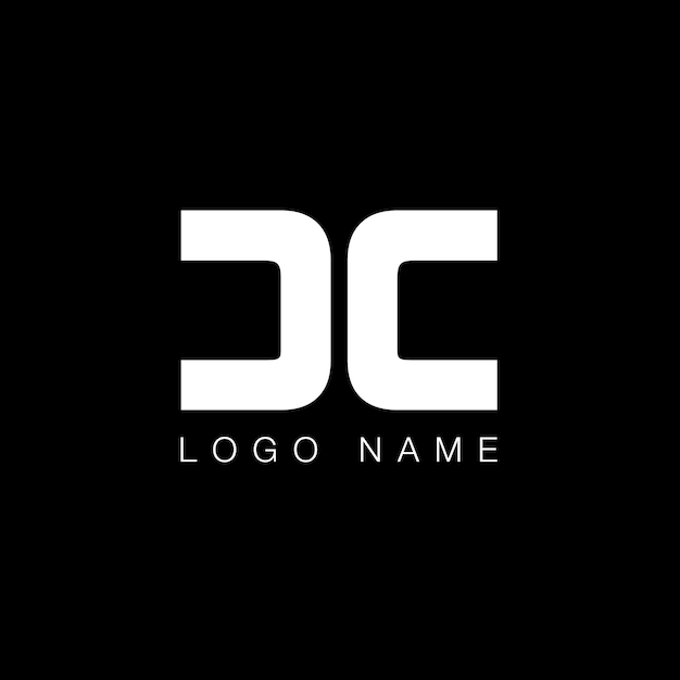 Logo Moderne De Lettre Cc En Noir Et Blanc