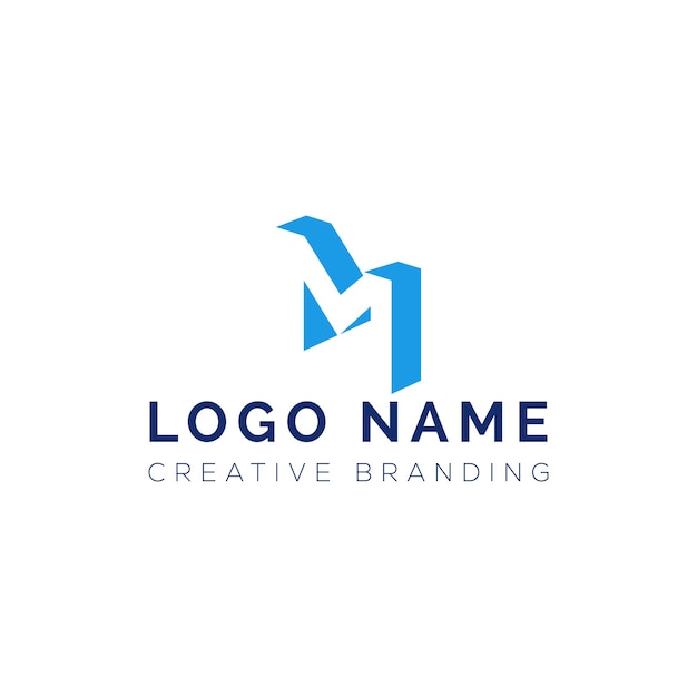 Le logo moderne de la lettre M abstraite bleue