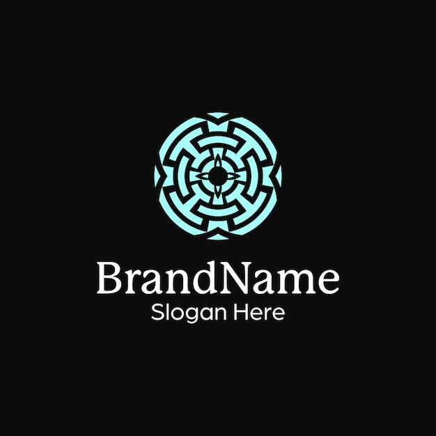 logo moderne de mandala de motif ornemental abstrait haut de gamme et de luxe