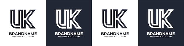 Logo monogramme britannique simple adapté à toute entreprise avec initiale UK ou KU