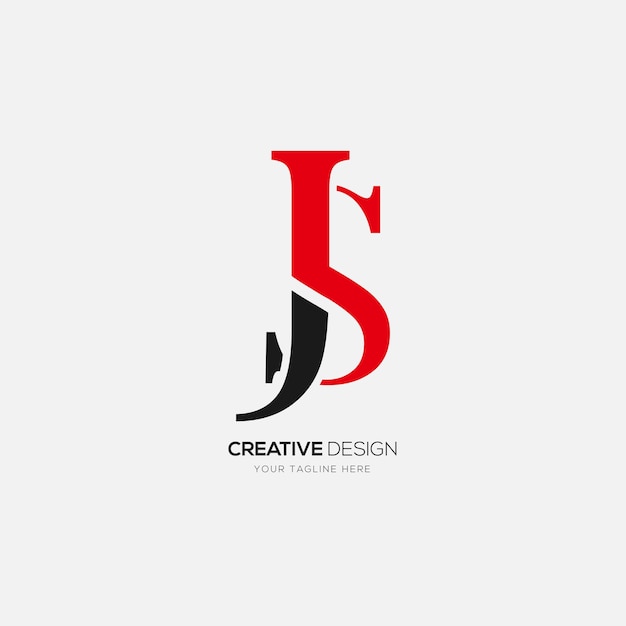 Logo monogramme créatif lettre js classique