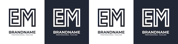 Logo Monogramme Em Simple Adapté à Toute Entreprise Avec Initiale Em Ou Me