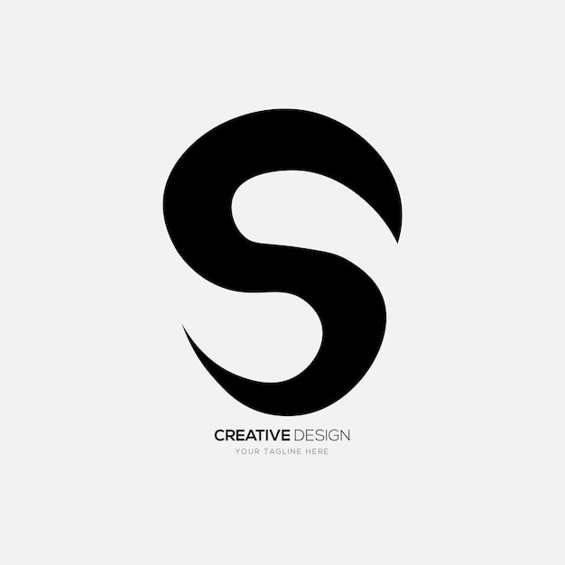 Vecteur logo monogramme de forme unique créative lettre s