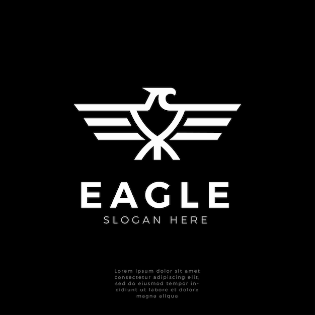 Logo monogramme fort faucon, faucon, aigle