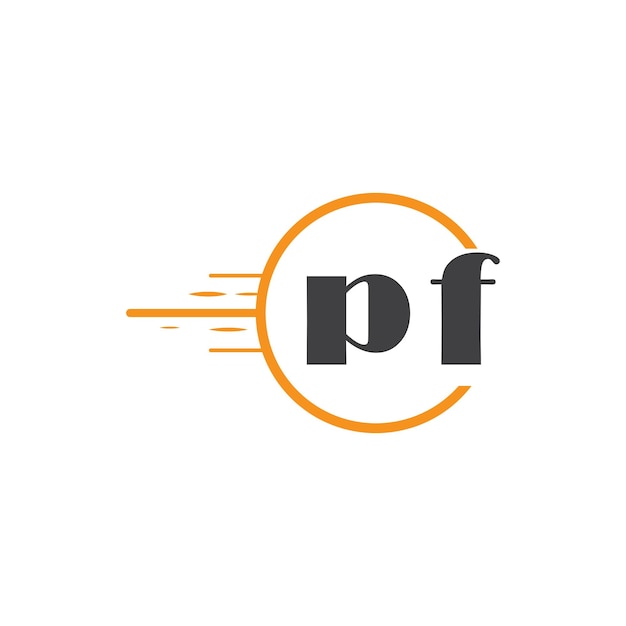 logo monogramme initial pf avec un dessin de style cercle