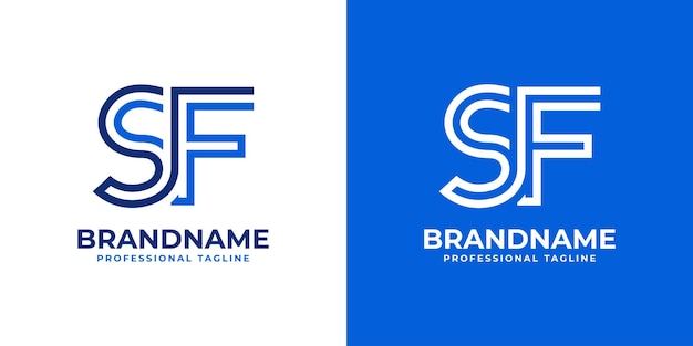 Logo de monogramme de ligne SF adapté aux entreprises avec les initiales SF ou FS
