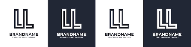 Logo monogramme LL simple adapté à toute entreprise avec les initiales L ou LL
