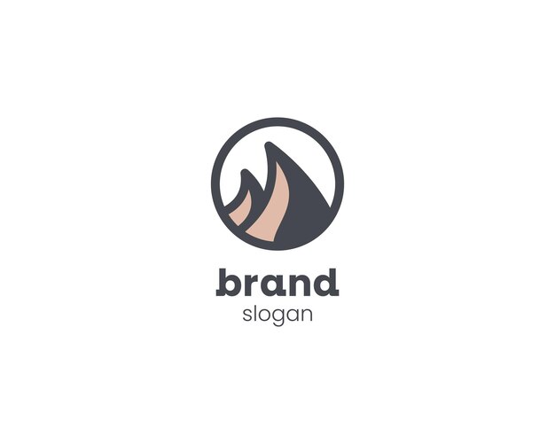 Vecteur logo monogramme de montagne de ligne créative abstraite