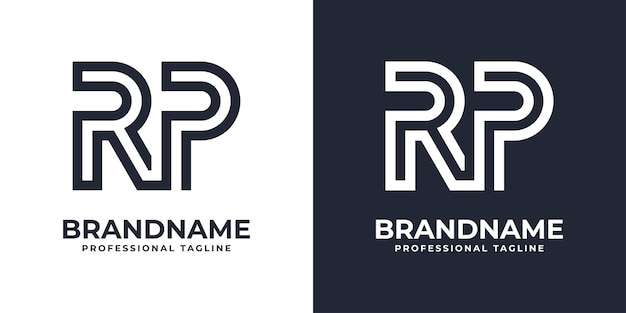 Logo monogramme RP simple adapté à toute entreprise avec initiale RP ou PR
