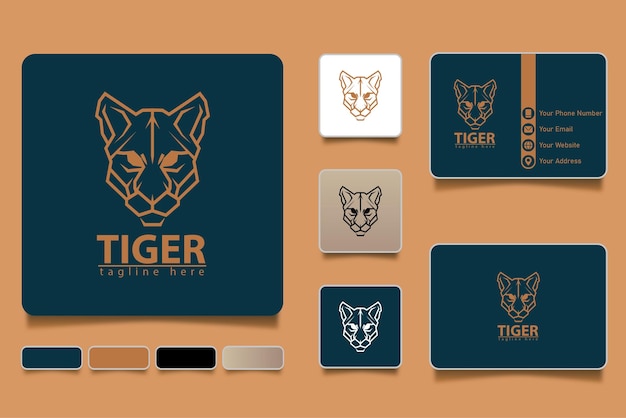Logo Monogramme Tigre Vecteur Premium