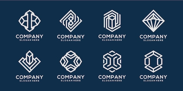 Logo monoline icône abstraite pour entreprise