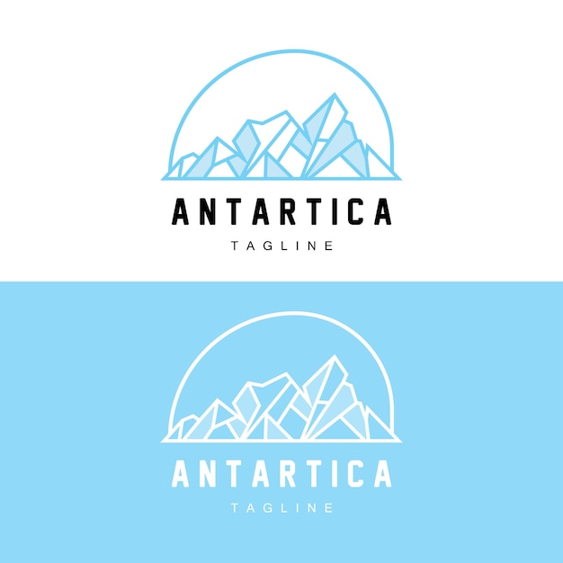 Logo Montagne Antarctique Iceberg Logo Design Nature Paysage Vecteur Produit Marque Illustration Icône