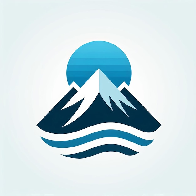 Logo De Montagne Avec Une Combinaison De Bleu Et De Noir