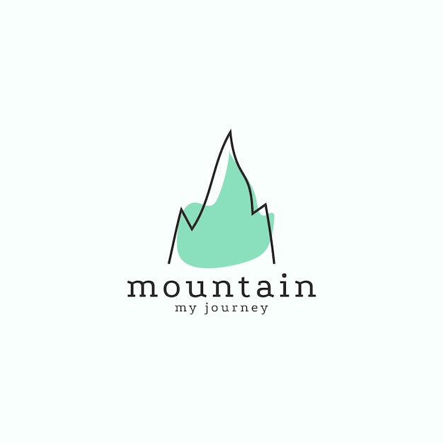 Vecteur logo de montagne minimaliste avec une forme pointue