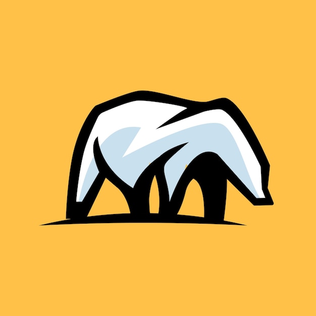 Logo de montagne d'ours polaire