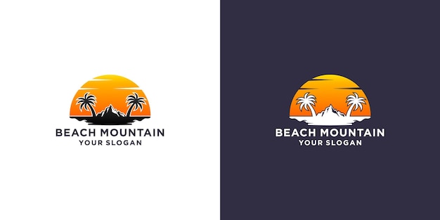 Logo De Montagne De Plage