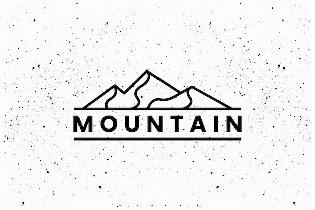 Logo De Montagne Simple Sur Fond Grunge