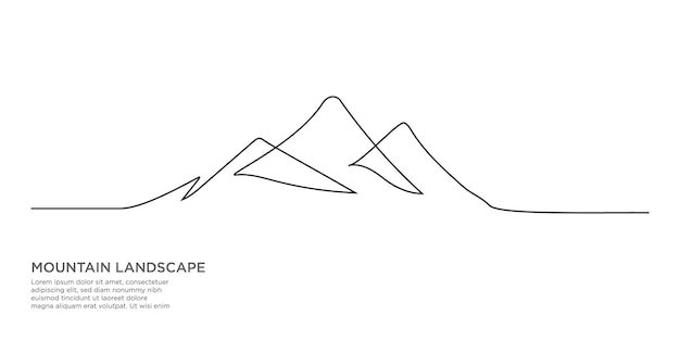 Logo De Montagne Avec Un Style De Ligne Continue