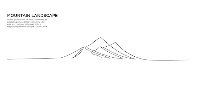 Logo De Montagne Avec Un Style De Ligne Continue