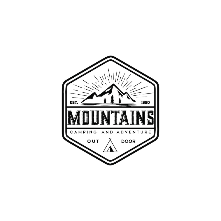 Vecteur logo de la montagne vintage
