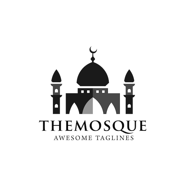 Le Logo De La Mosquée Est Minimaliste.