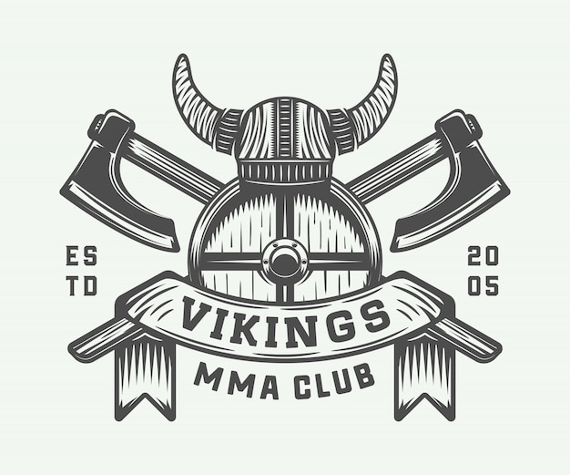 Vecteur logo de motivation vikings