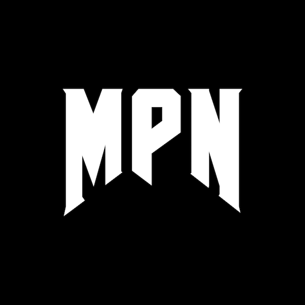 Le logo MPN est une combinaison de couleurs en noir et blanc, le logo MPN vectoriel, l'icône MPN, l'alphabet MPN et la typographie.