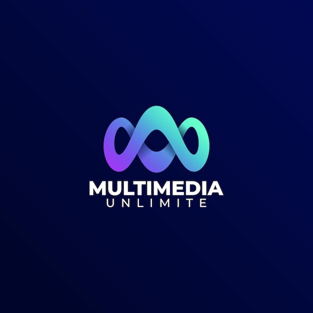 Logo Multimédia Dégradé Style Coloré