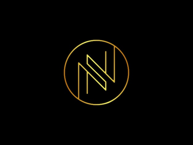 Logo n or avec un cercle sur fond noir