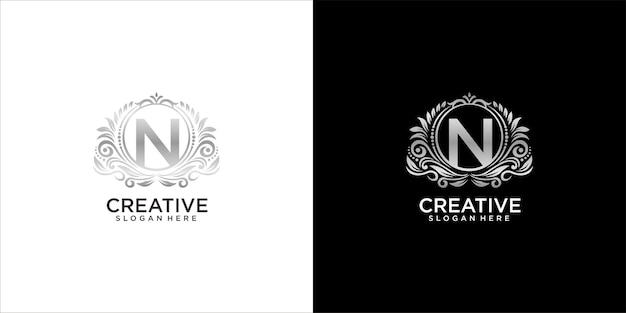 Logo n ornement design de luxe