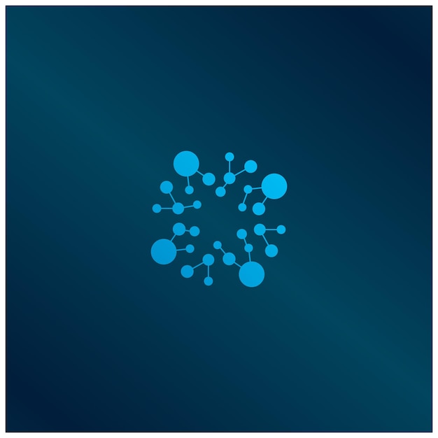 Logo de nanotechnologie Logotype de structure atomique Logo de molécule abstraite