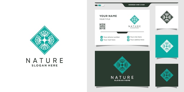 Logo De La Nature Abstraite Avec Concept Créatif Et Carte De Visite