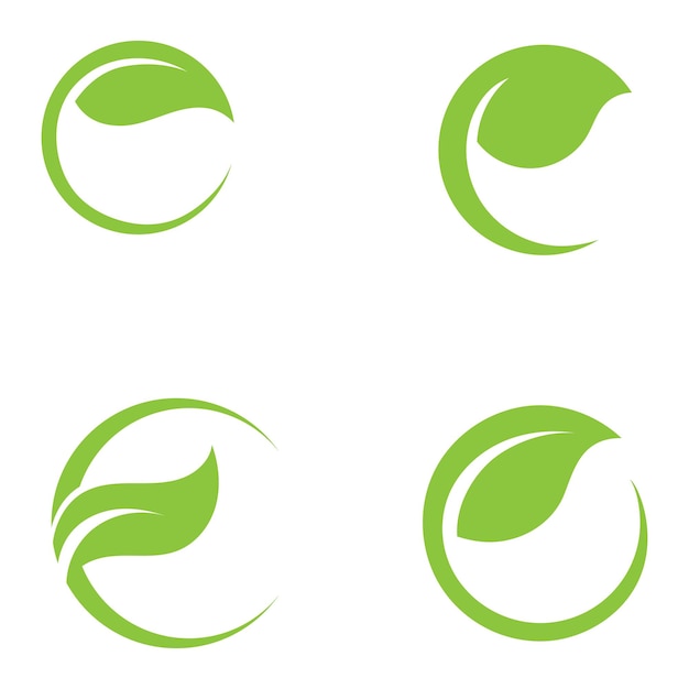 Logo de la nature de l'écologie verte feuille C