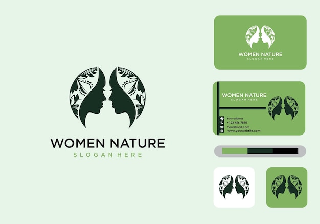 Logo Nature Femmes Et Icône De Carte De Visite