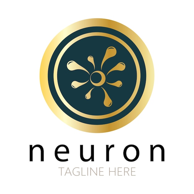 Logo De Neurone Ou Logo De Cellule Nerveuse Icône De Modèle D'illustration De Logo De Molécule Avec Concept De Vecteur