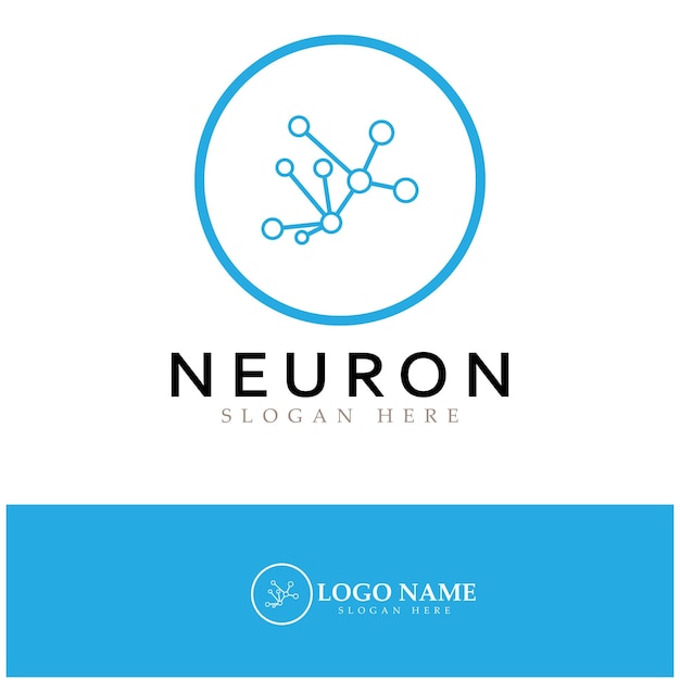 Logo De Neurone Ou Logo De Cellule Nerveuse Icône De Modèle D'illustration De Logo De Molécule Avec Concept De Vecteur