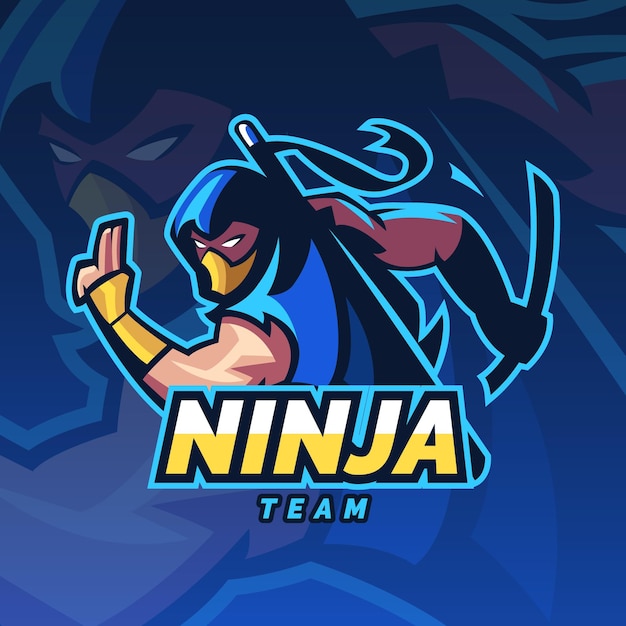 Logo Ninja Coloré Détaillé