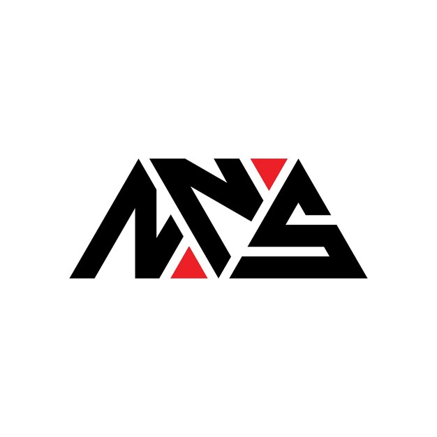Vecteur le logo nns est un triangle en forme de triangle, un monogramme, un modèle de logo vectoriel en couleur rouge, un logo triangulaire, un logo simple, élégant et luxueux.