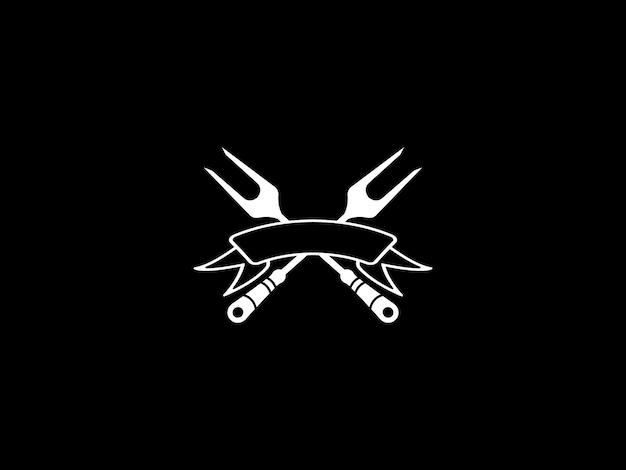 Un Logo En Noir Et Blanc Avec Une Bannière Indiquant Les Grillades